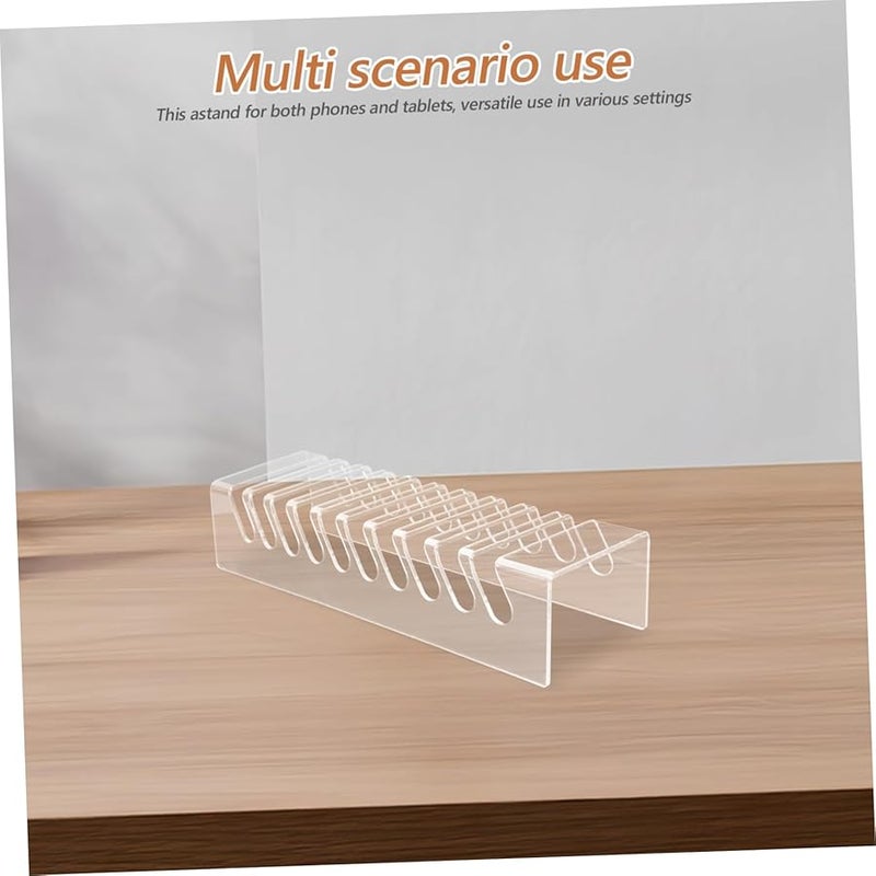 Transparent Acrylic Phone Tablet Stand Holder Organizer For Desk Office School - Image 5